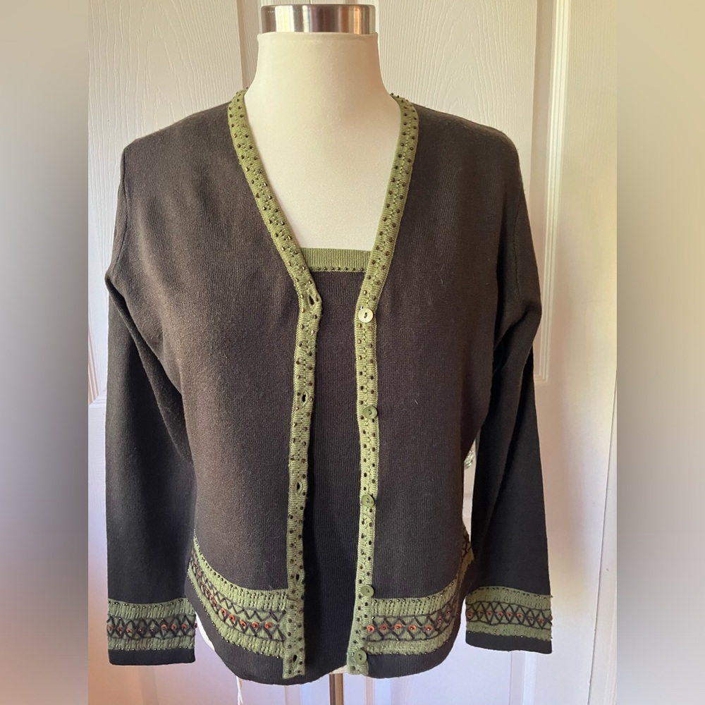 Vintage Curio brown/olive sweater set